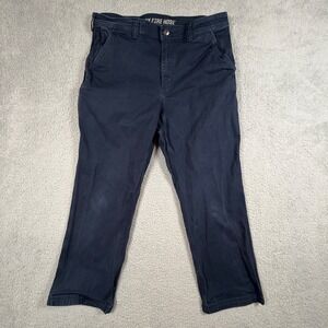 Duluth Trading Co Flex Fire Hose Work Pants Mens 36x30 Blue Standard Fit Utility
